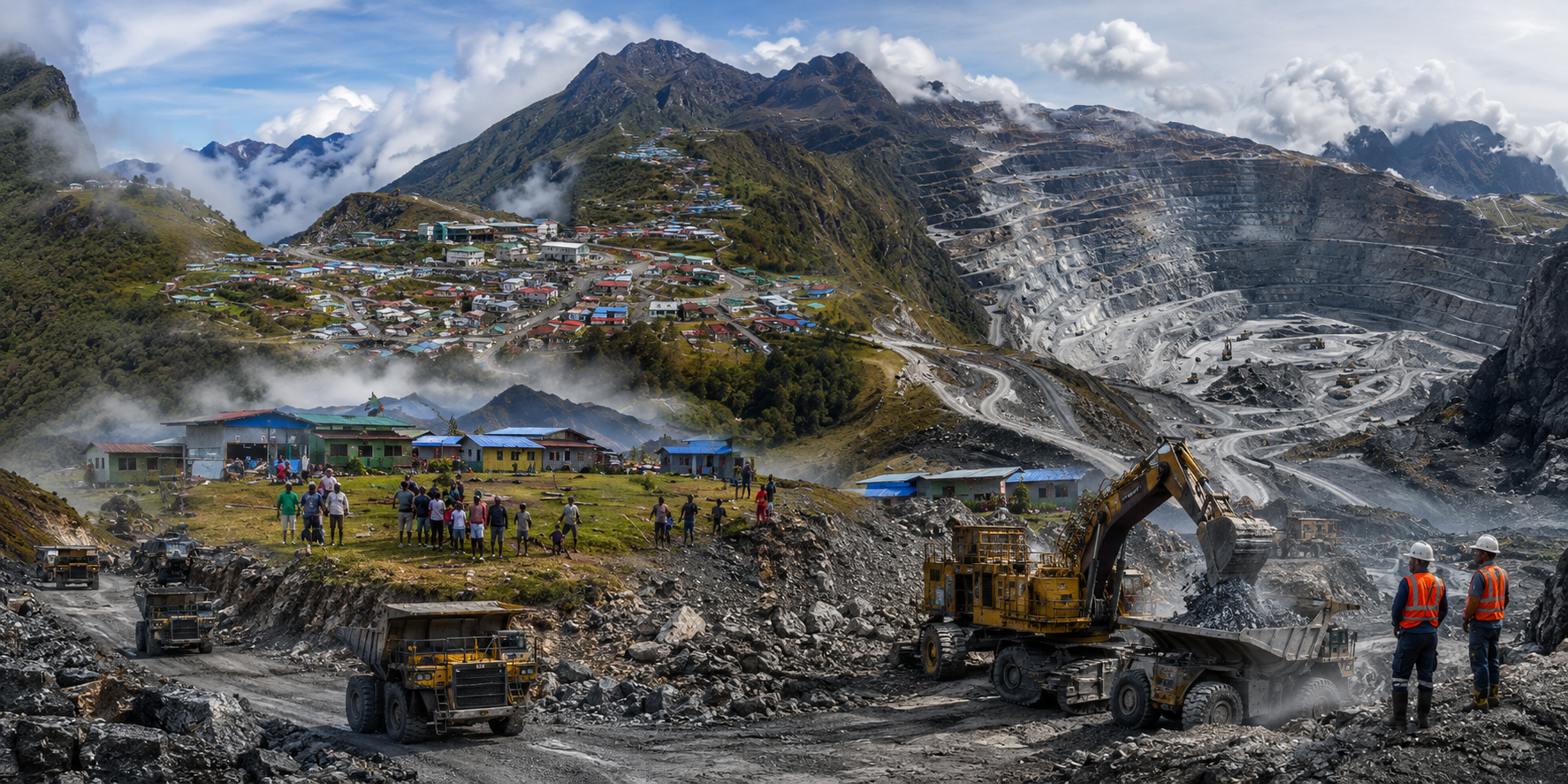 Dekumentasi Kota Kecil Kekayaan Sumber Daya Alam Terbesar Di Indonesia dengan panorama Tembagapura